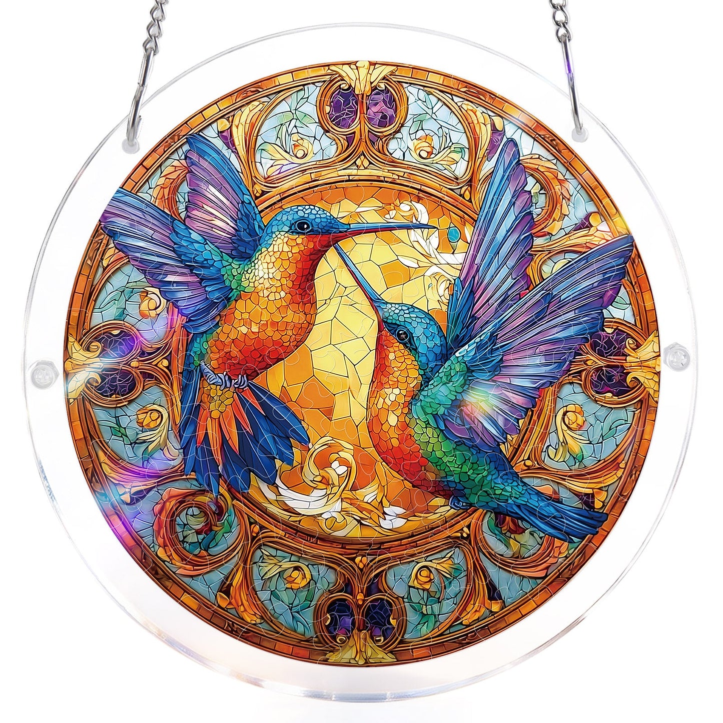 Twin Wings of Radiance Light Puzzle Suncatcher