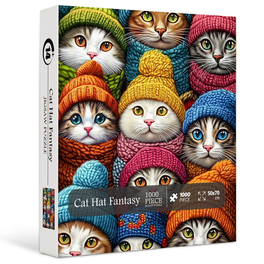 Cat Hat Fantasy Wooden Jigsaw Puzzle 1000 Pieces