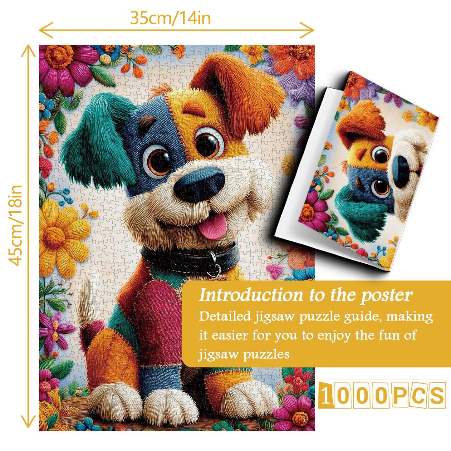 Patchwork Pup | 1000-Piece Wooden Jigsaw Puzzle