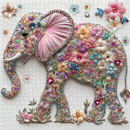 Elegant Elephant Wooden Jigsaw Puzzle 1000 Pieces
