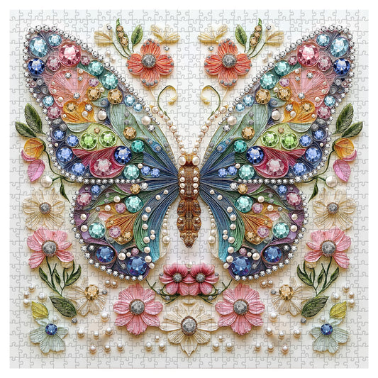 Jewels of the Fluttering Wings Wooden Jigsaw Puzzle 1000 Pieces