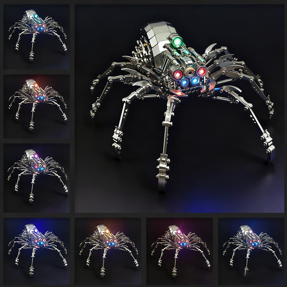 Spider 3D Steel Puzzles for Adults with Light