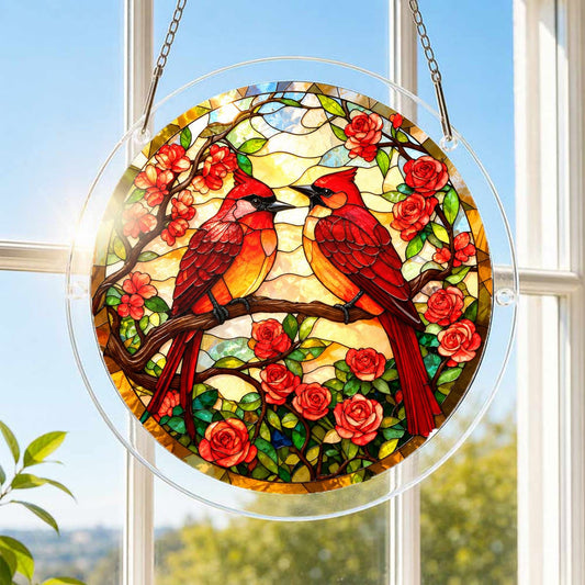 Cardinal Acrylic Jigsaw Puzzle Suncatcher