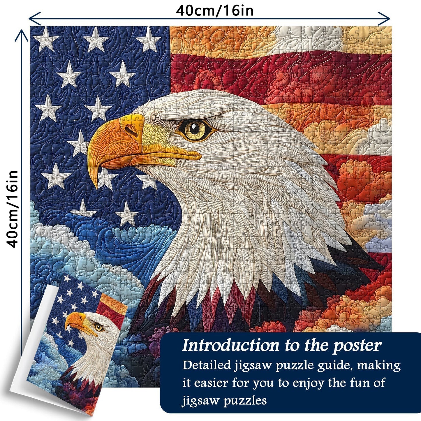 The Quilted Eagle Wooden Jigsaw Puzzle 1000 Pieces