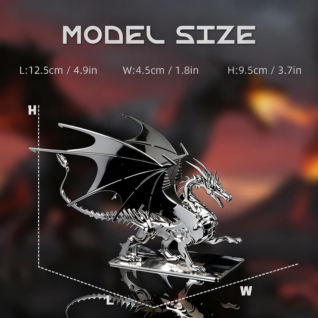 Fire Dragon 3D Metal Puzzle Model for Adults
