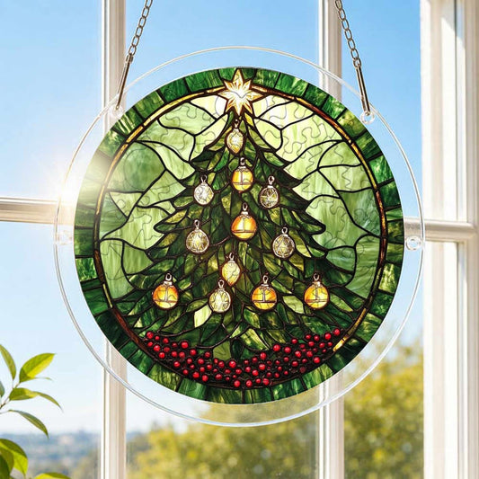 Christmas Tree Acrylic Jigsaw Puzzle Suncatcher