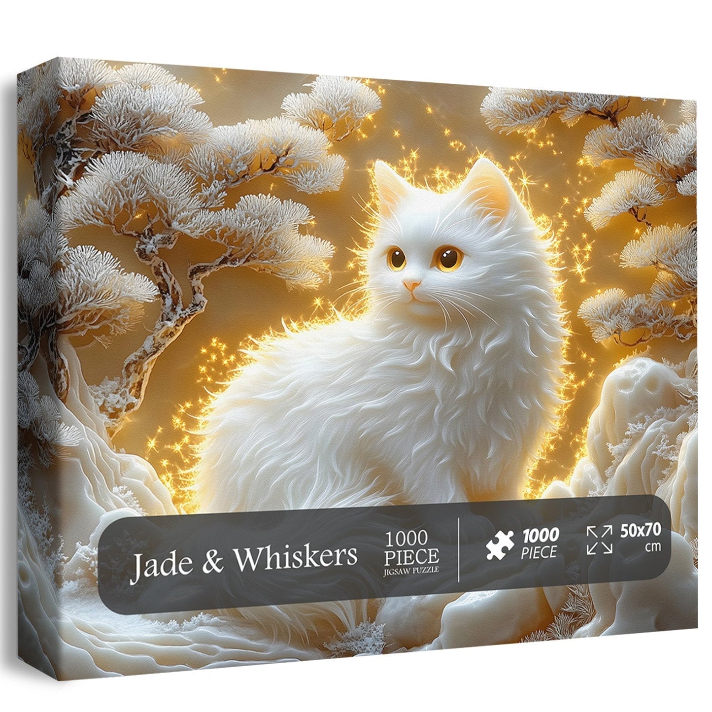 Enchanting White Cat Wooden Jigsaw Puzzles 1000 Pieces