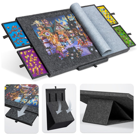 Tilting Puzzle Board with 2-in-1 Designed Stand & Cover