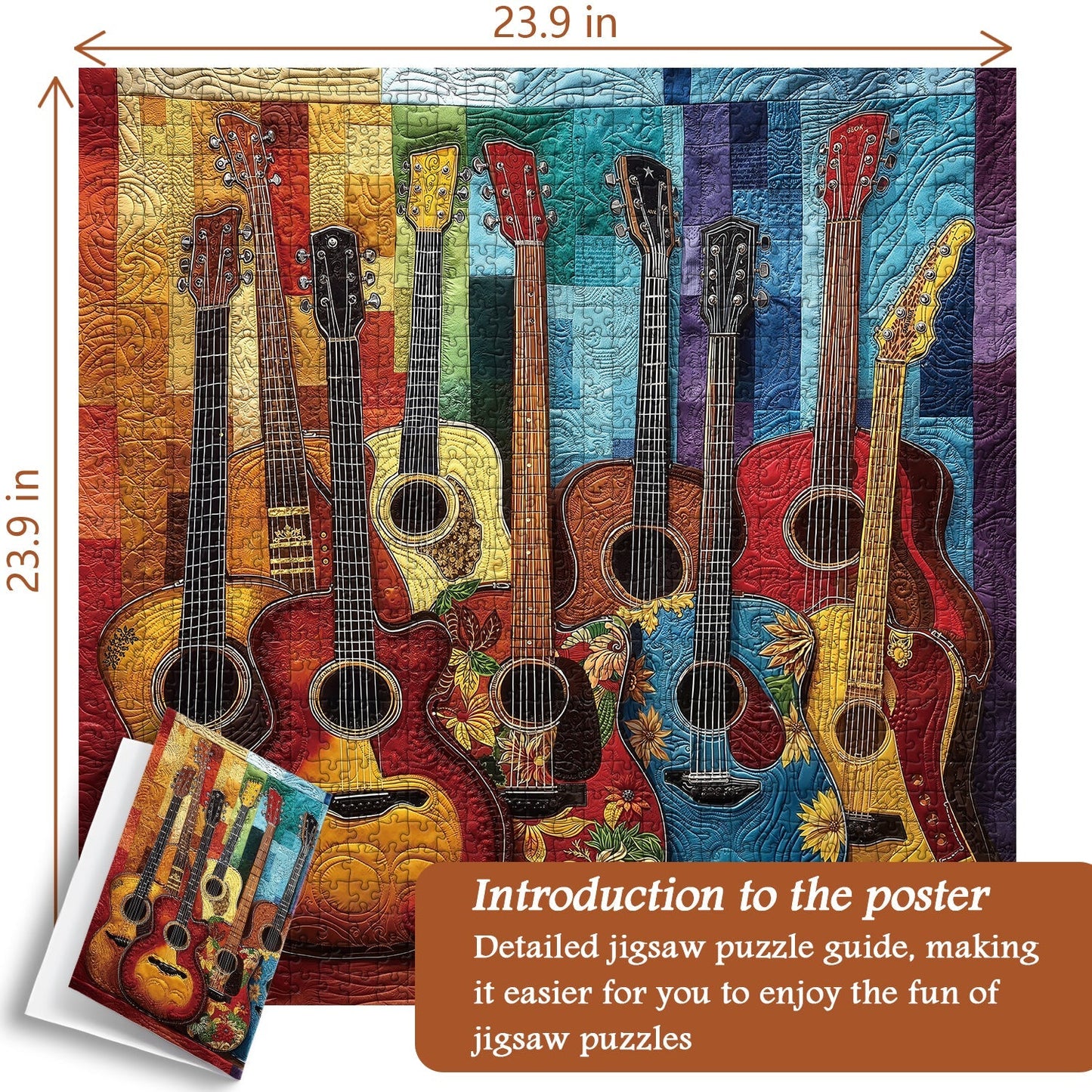 Fabric Guitar Wooden Jigsaw Puzzles 1000 Pieces