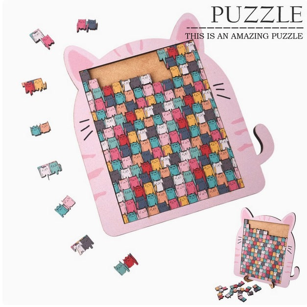 🐾Cat Shaped Wooden Jigsaw Puzzle