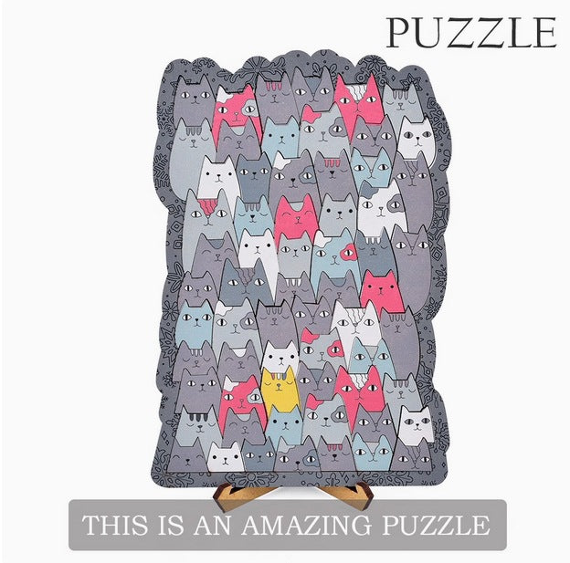 🐾Cat Shaped Wooden Jigsaw Puzzle