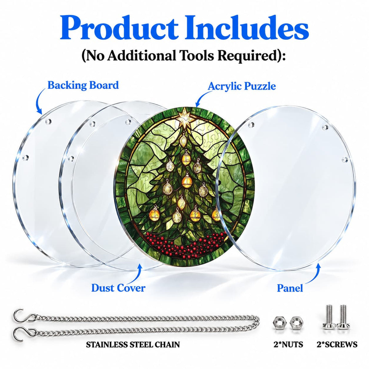 Christmas Tree Acrylic Jigsaw Puzzle Suncatcher