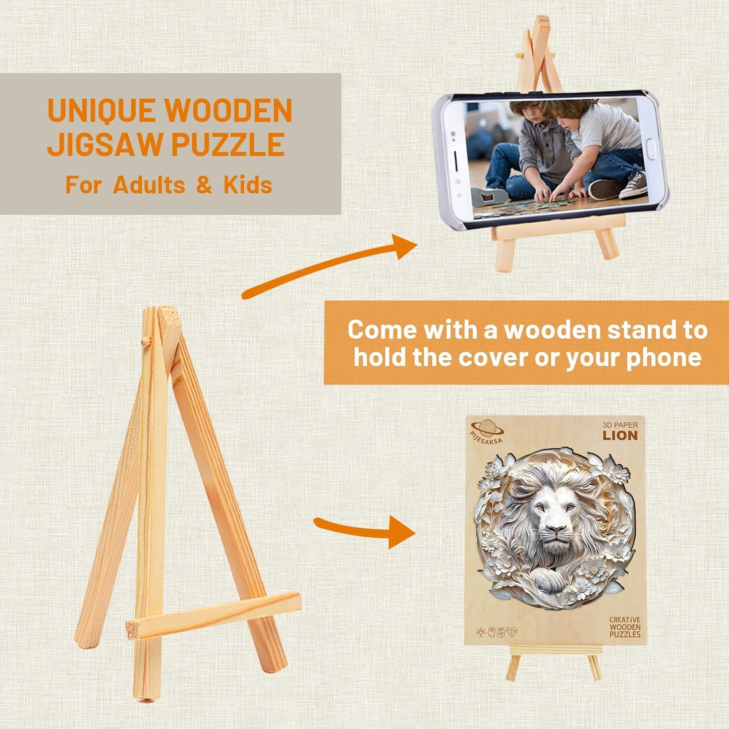 π¦3D Lion Wooden Jigsaw Puzzle