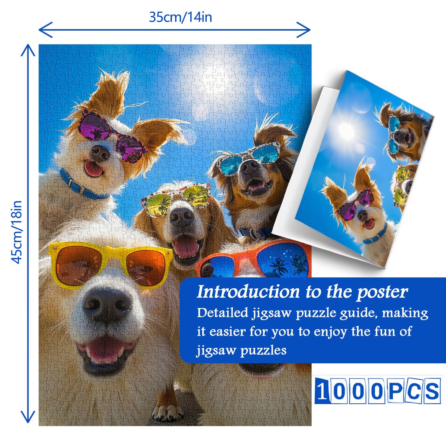 Sunglasses Dog Paradise Wooden Jigsaw Puzzle 1000 Pieces