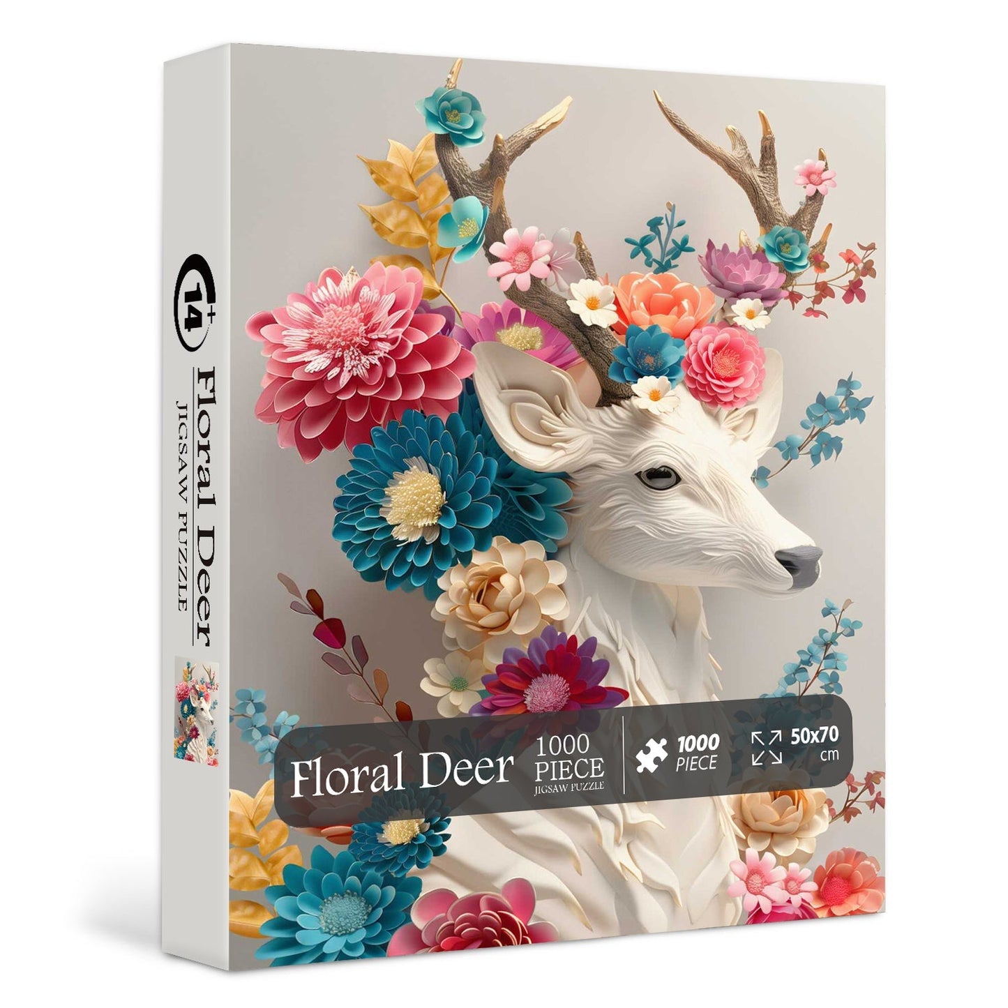 Floral Deer Wooden Jigsaw Puzzle 1000 Pcs