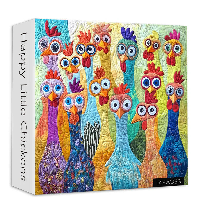 Happy Little Chickens Wooden Jigsaw Puzzle 1000 Pcs