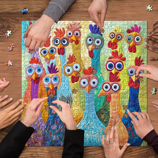 Happy Little Chickens Wooden Jigsaw Puzzle 1000 Pcs