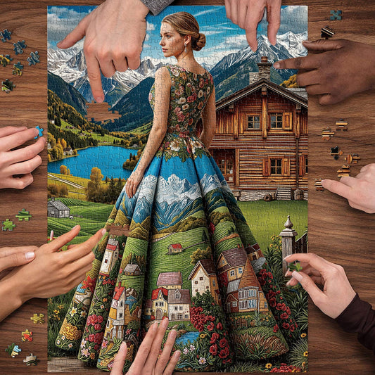 Scenic Lady | 1000-Piece Wooden Jigsaw Puzzle