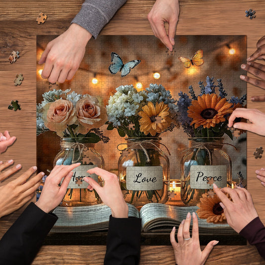 Cozy Flower Vases | 1000-Piece Wooden Jigsaw Puzzle