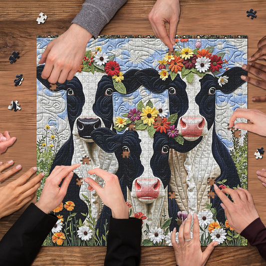 Pasture Cows | 1000-Piece Wooden Jigsaw Puzzle