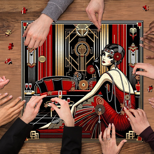 Jazz Age Elegance | 1000-Piece Wooden Jigsaw Puzzle