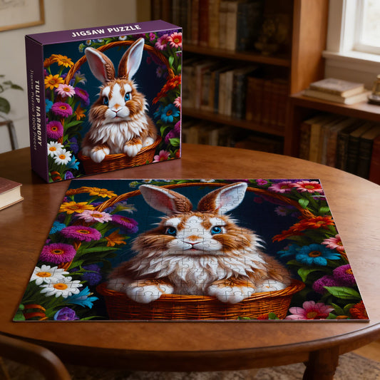Rabbit With Sapphire Eyes | 1000-Piece Wooden Jigsaw Puzzle