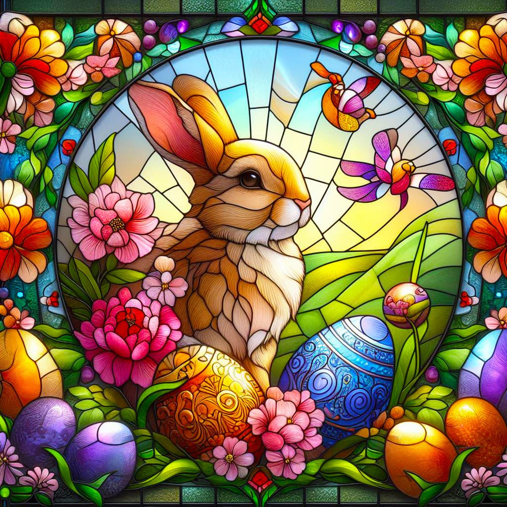 Spring Easter Bunny & Egg | 1000-Piece Wooden Jigsaw Puzzle