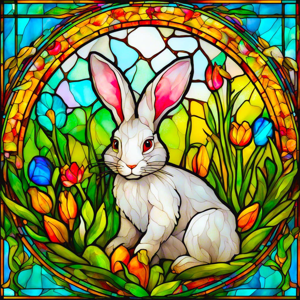 Easter Spring Bunny and Flowers | 1000-Piece Wooden Jigsaw Puzzle
