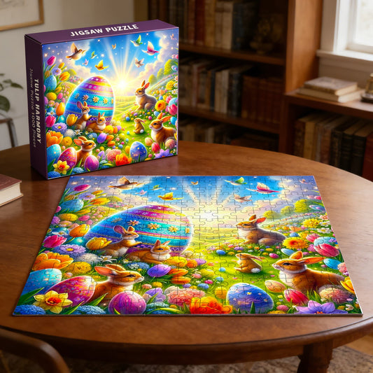 Happy Easter Day | 1000-Piece Wooden Jigsaw Puzzle