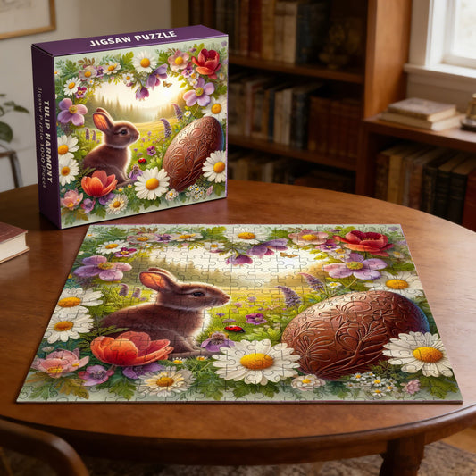 Flowers and Easter Eggs | 1000-Piece Wooden Jigsaw Puzzle