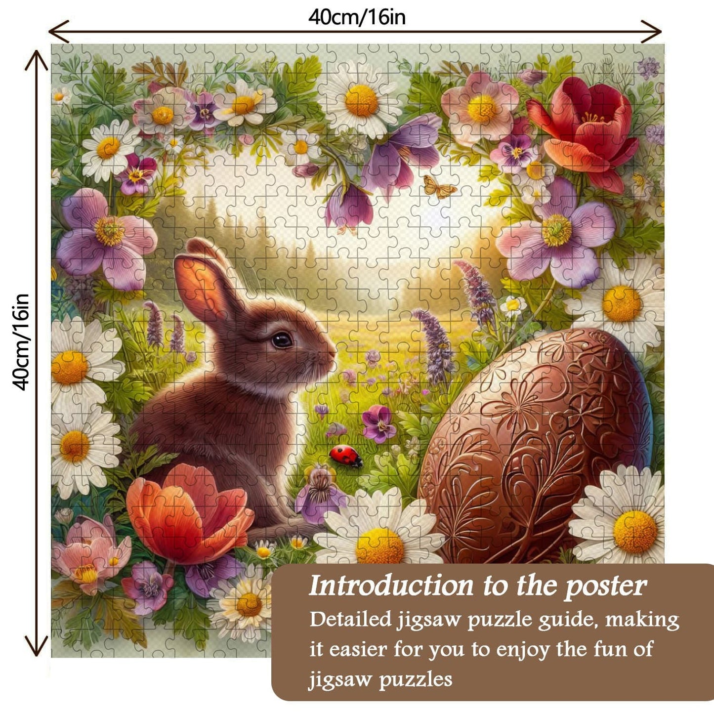 Flowers and Easter Eggs | 1000-Piece Wooden Jigsaw Puzzle
