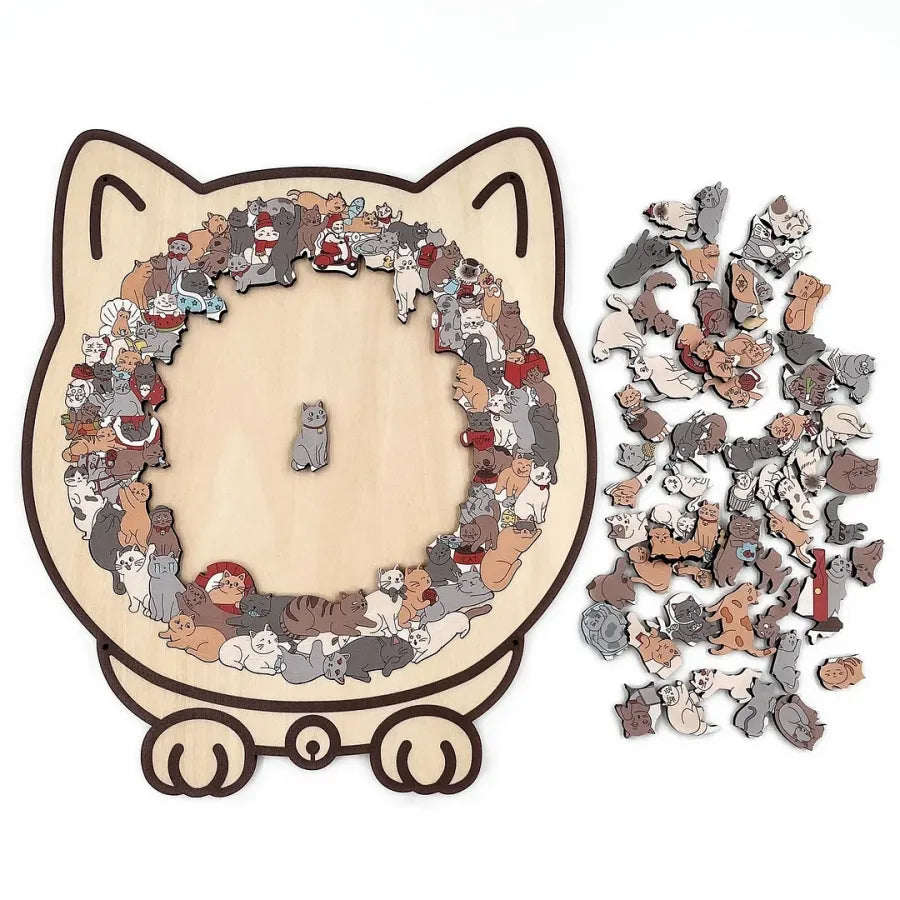 ๐49% OFF๐
135-Piece Morandi-Colored Cat Shaped Tray Wooden Jigsaw Puzzle