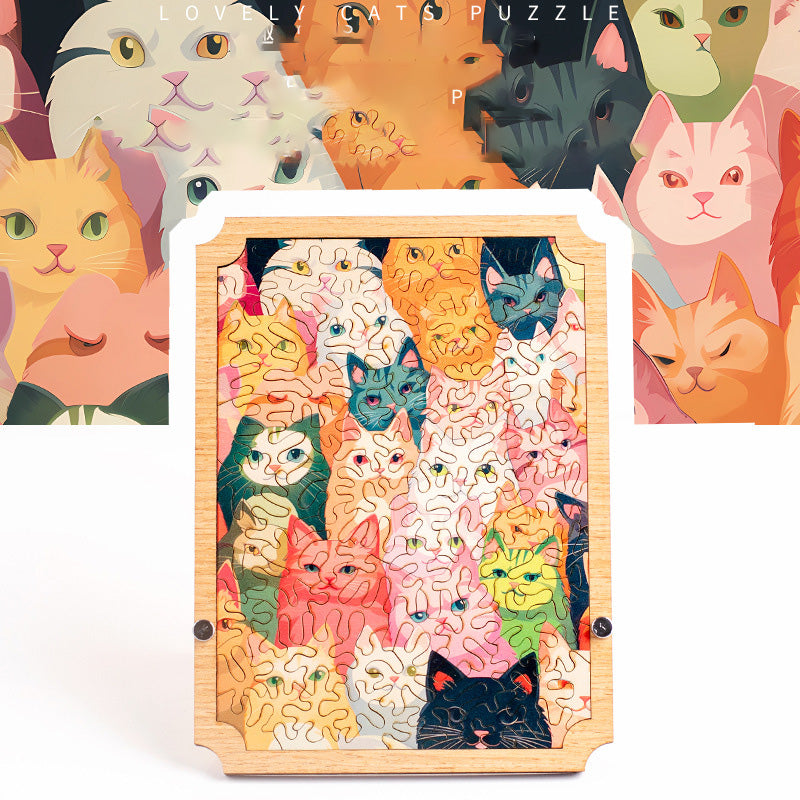 🐾Cat Shaped Wooden Jigsaw Puzzle