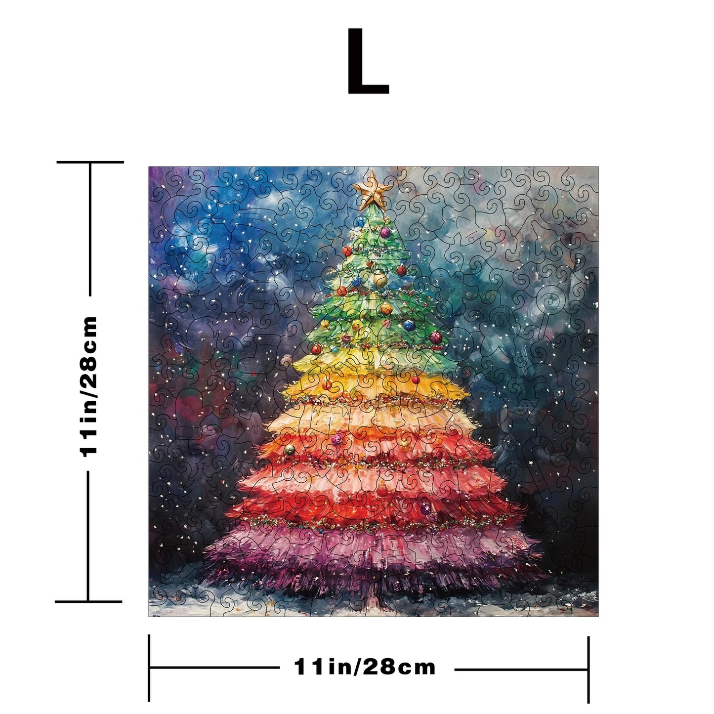 Wooden Christmas Tree Puzzle Money Box - L