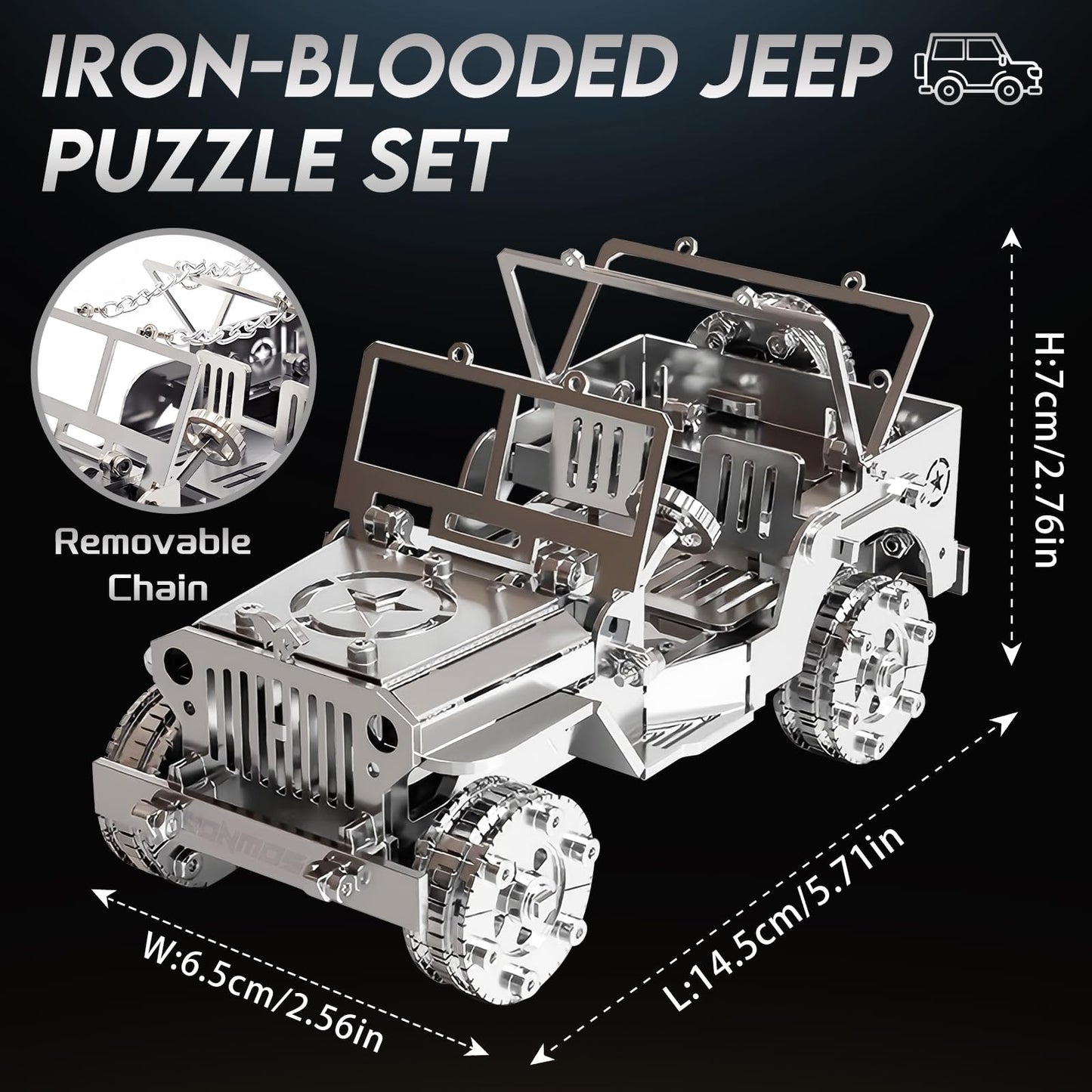Steel Mechanical Iron Blood Jeep 3D Metal Puzzle