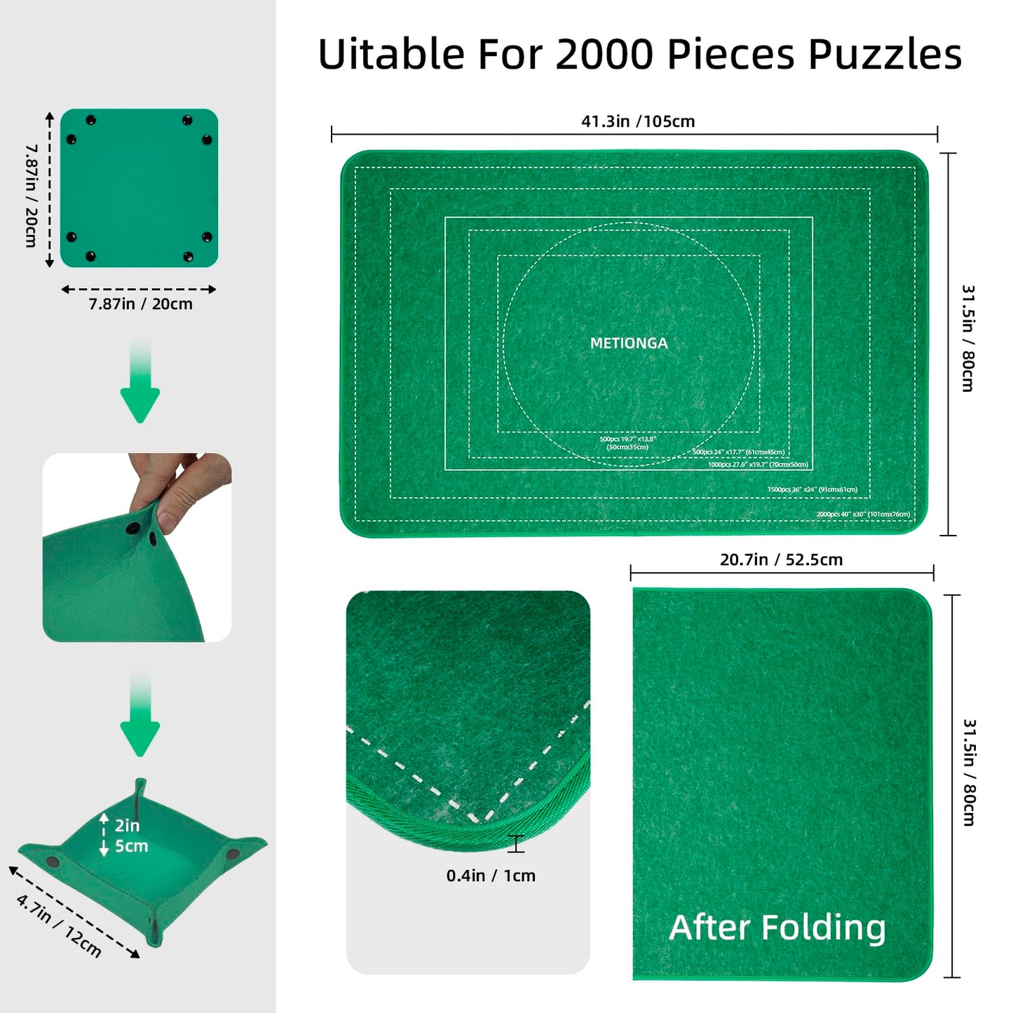 Portable Jigsaw Puzzle Board with Dustproof Cover
