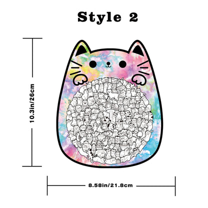 Cute Cat Shaped Tray Wooden Jigsaw Puzzle