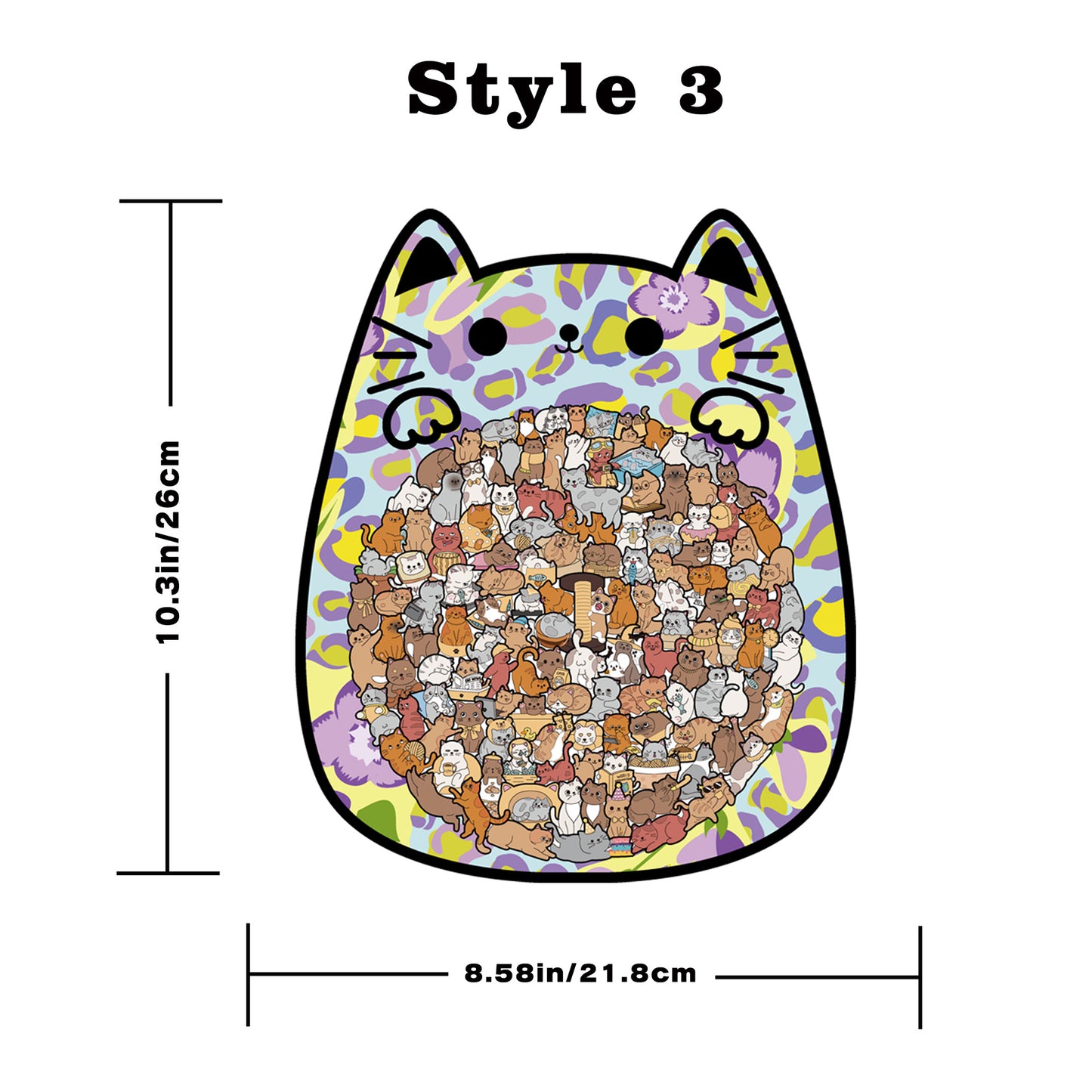 Cute Cat Shaped Tray Wooden Jigsaw Puzzle