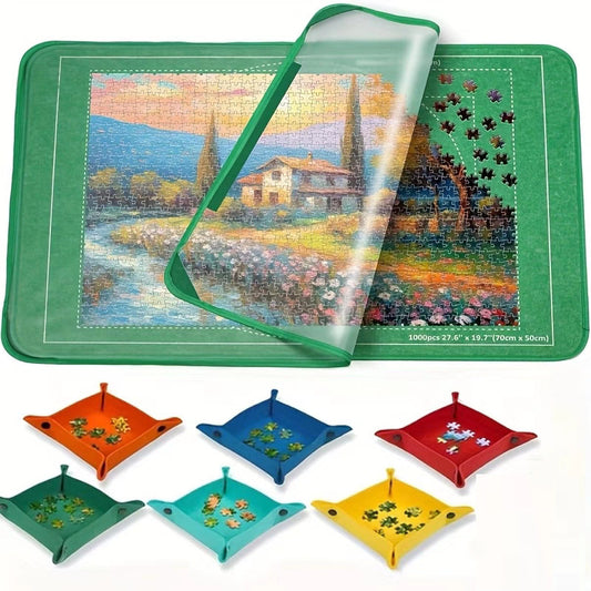 Portable Jigsaw Puzzle Board with Dustproof Cover