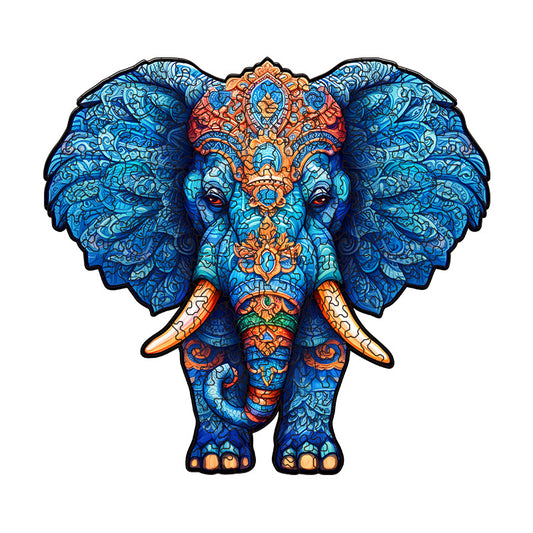 The Royal Blue Elephant - Wooden Jigsaw Puzzle