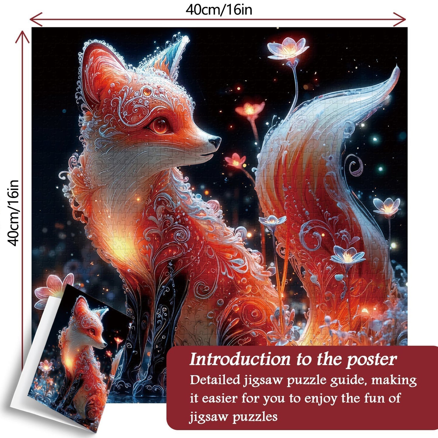Crystal Fox Wooden Jigsaw Puzzles 1000 Pieces