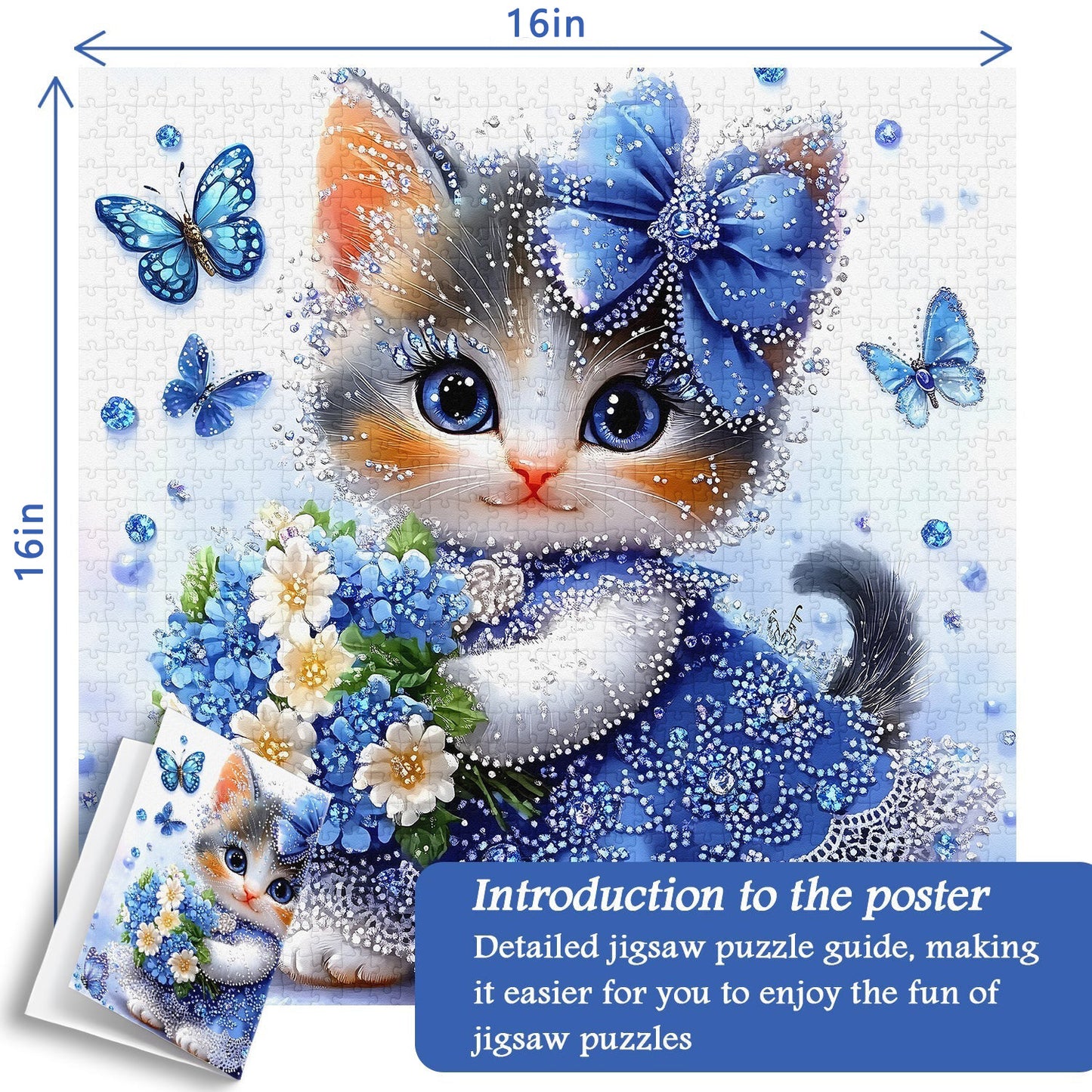 The Sapphire Kitten Wooden Jigsaw Puzzle 1000 Pieces