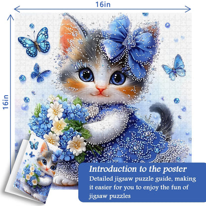 The Sapphire Kitten Wooden Jigsaw Puzzle 1000 Pieces