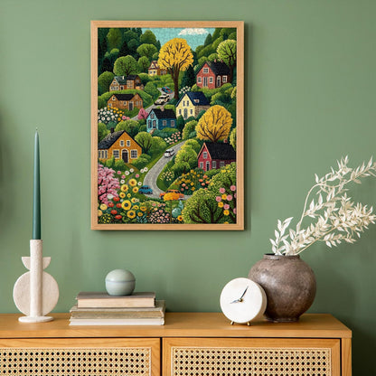 Vibrant Countryside | 1000-Piece Wooden Jigsaw Puzzle