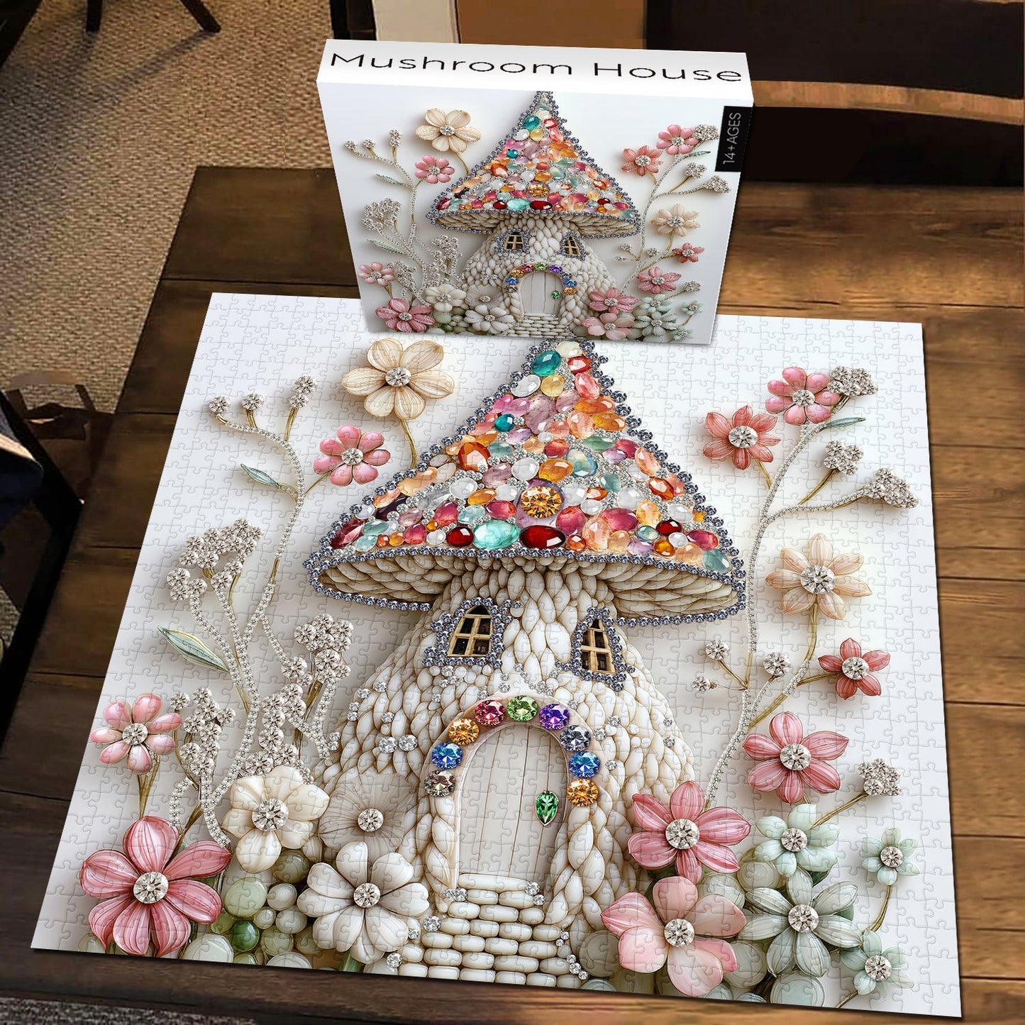 Mushroom House Wooden Jigsaw Puzzle 1000 Pieces