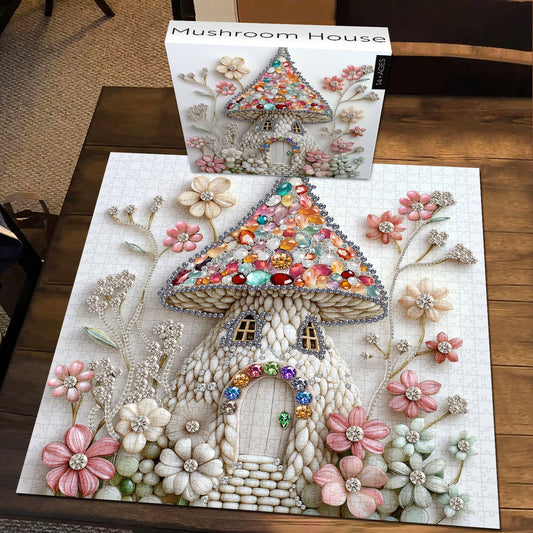 Mushroom House Wooden Jigsaw Puzzle 1000 Pieces