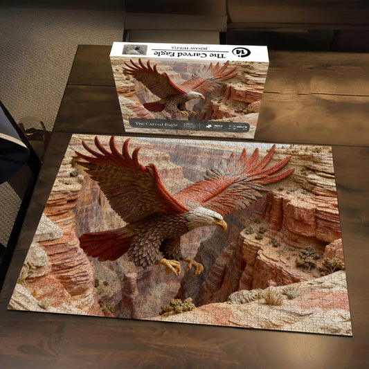 Majestic Carved Eagle Wooden Jigsaw Puzzle 1000 Pieces