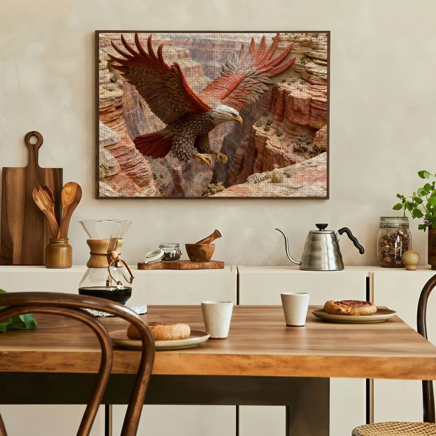 Majestic Carved Eagle Wooden Jigsaw Puzzle 1000 Pieces