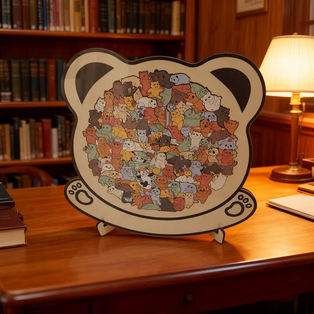 Colored Animals Tray Wooden Jigsaw Puzzle