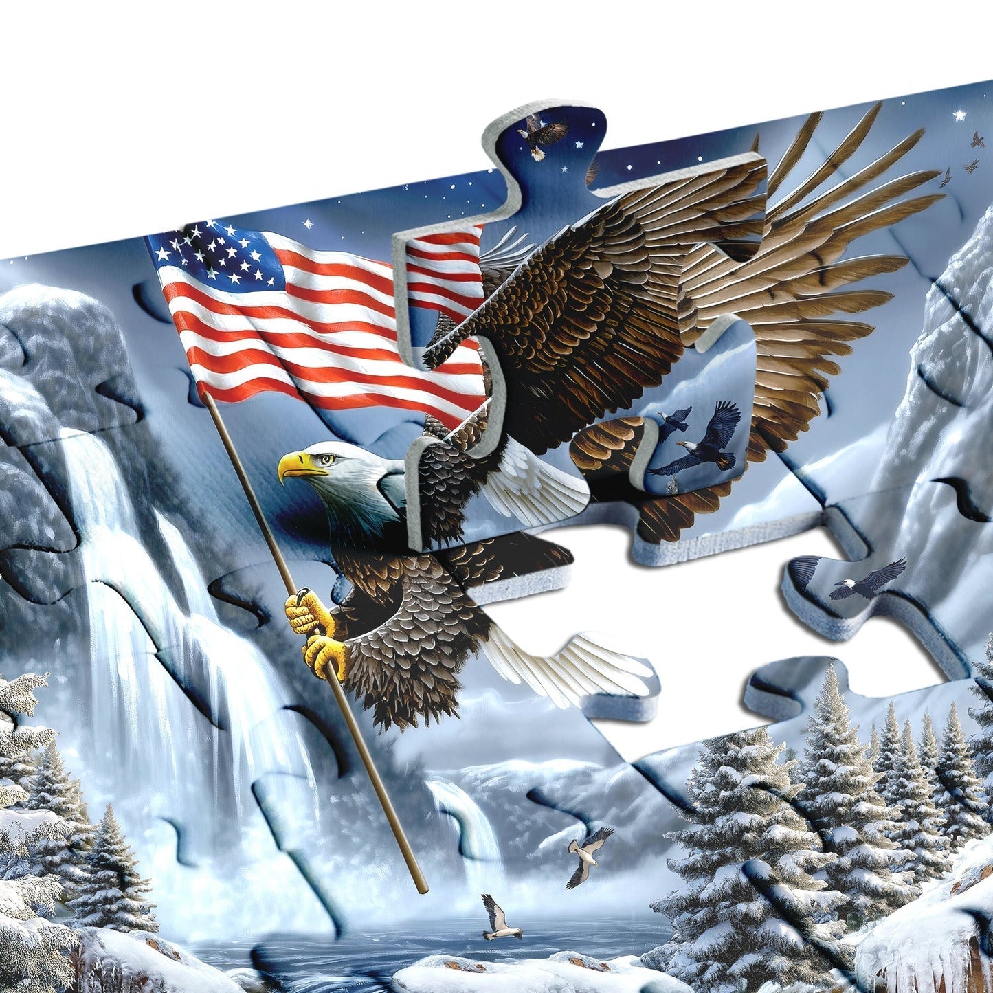 Wings of Freedom Eagle Wooden Jigsaw Puzzle 1000 Piece
